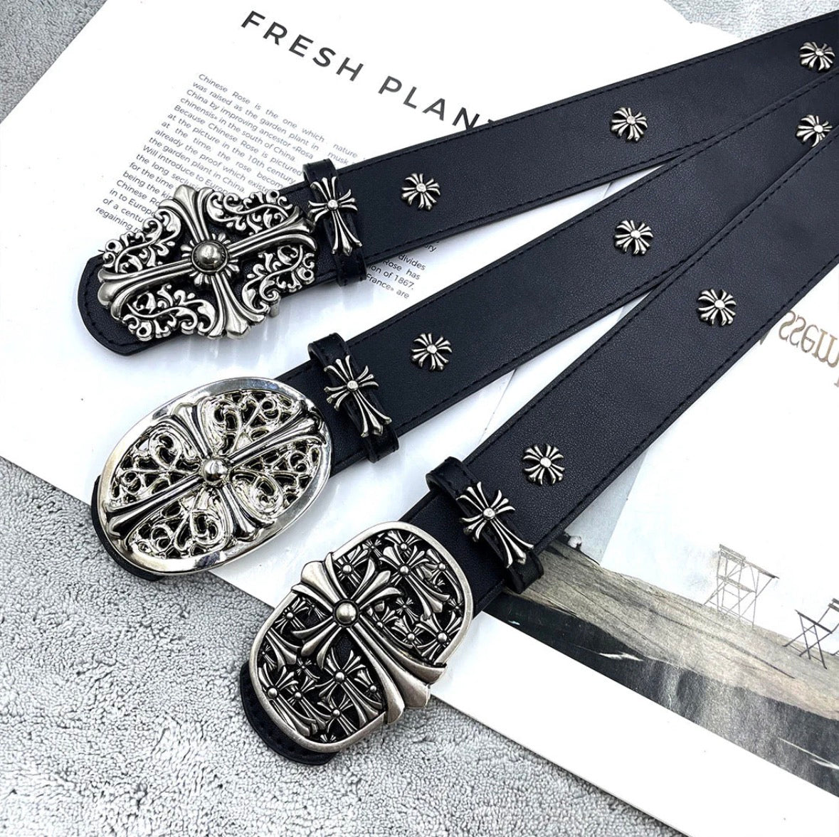 Crem Herts Belt PU Rivet Vintage Belt